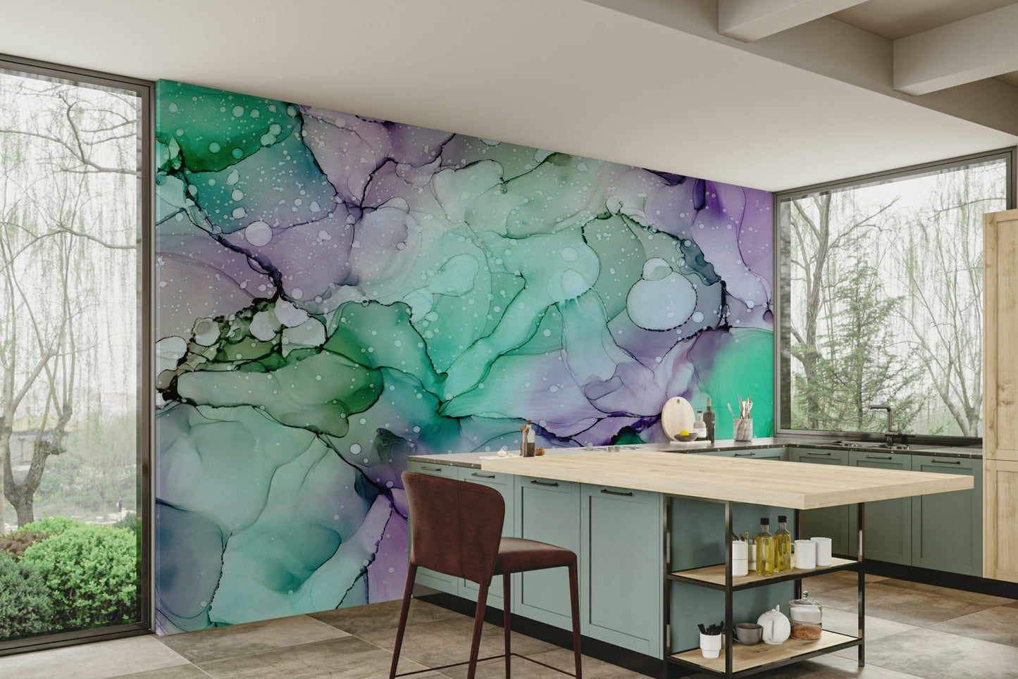 Soft, flowing crystal design creating a sophisticated atmosphere

