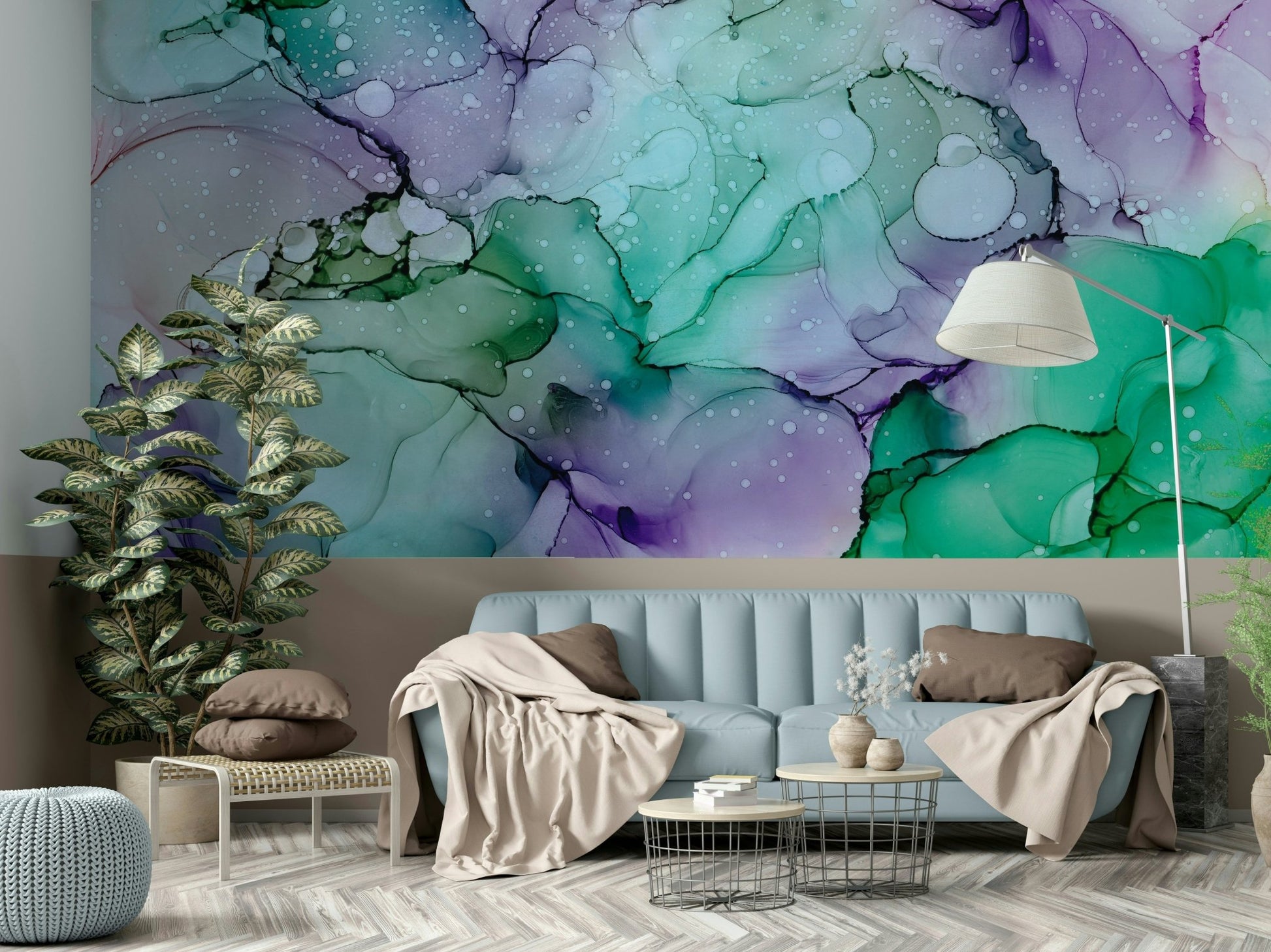 Elegant amethyst-inspired mural bringing luxury to your walls


