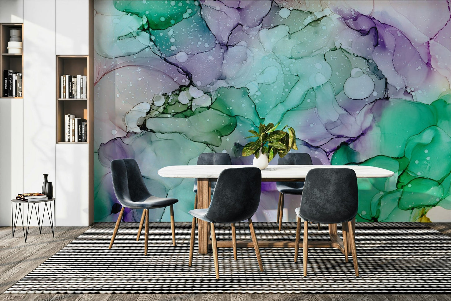 Amethyst Flow Wall Mural with rich purple crystal patterns

