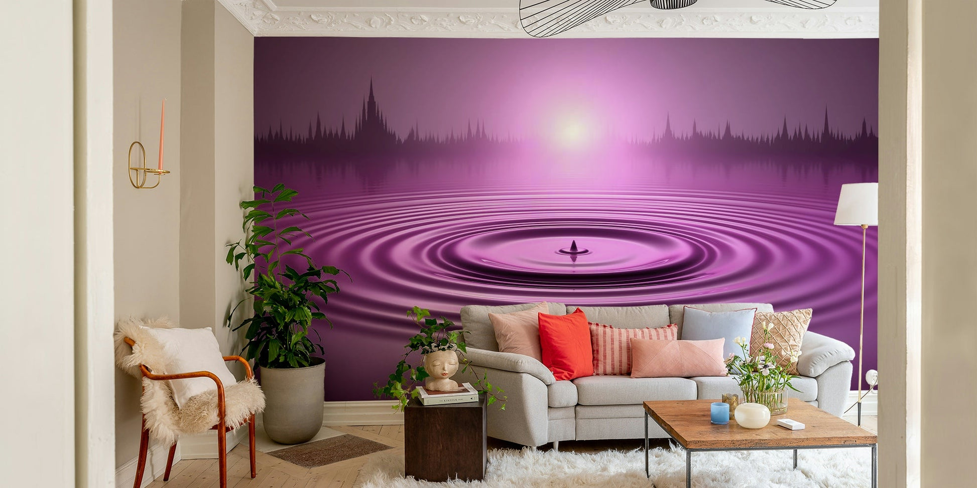 a painting of amethyst stone ripples

