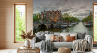 Leisure boats element on Amsterdam Canal Charm Wall Mural print.