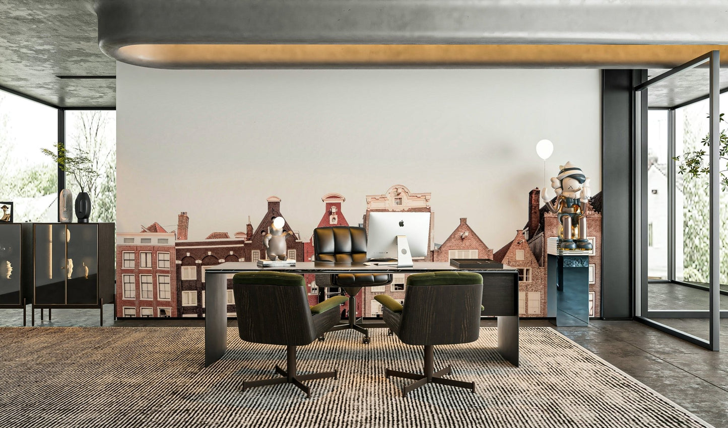 Mural wallpaper with Dutch buildings

