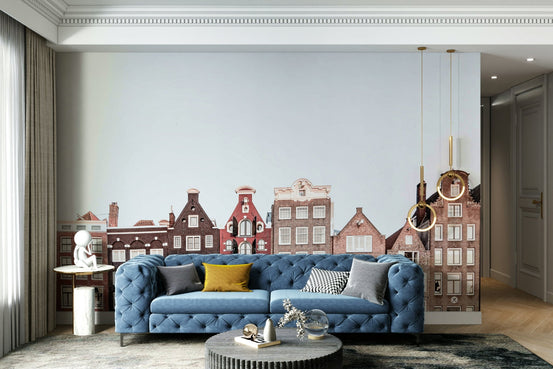 Amsterdam canal houses wall mural GD725

