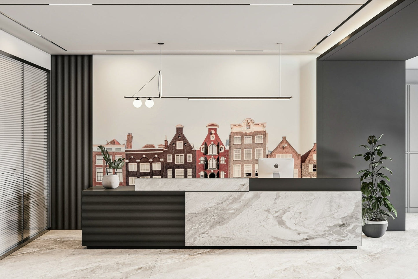 Soft light city wallpaper for walls

