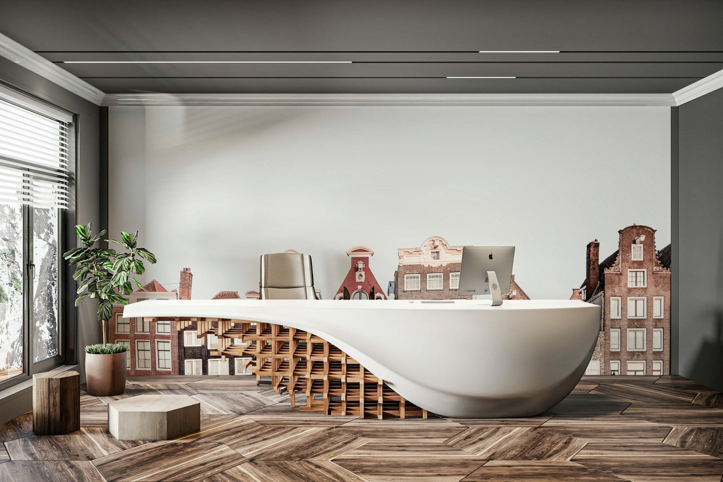 Calm Amsterdam view wall mural

