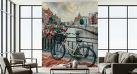 Classic architecture background Amsterdam Canal Ride wallpaper mural design.