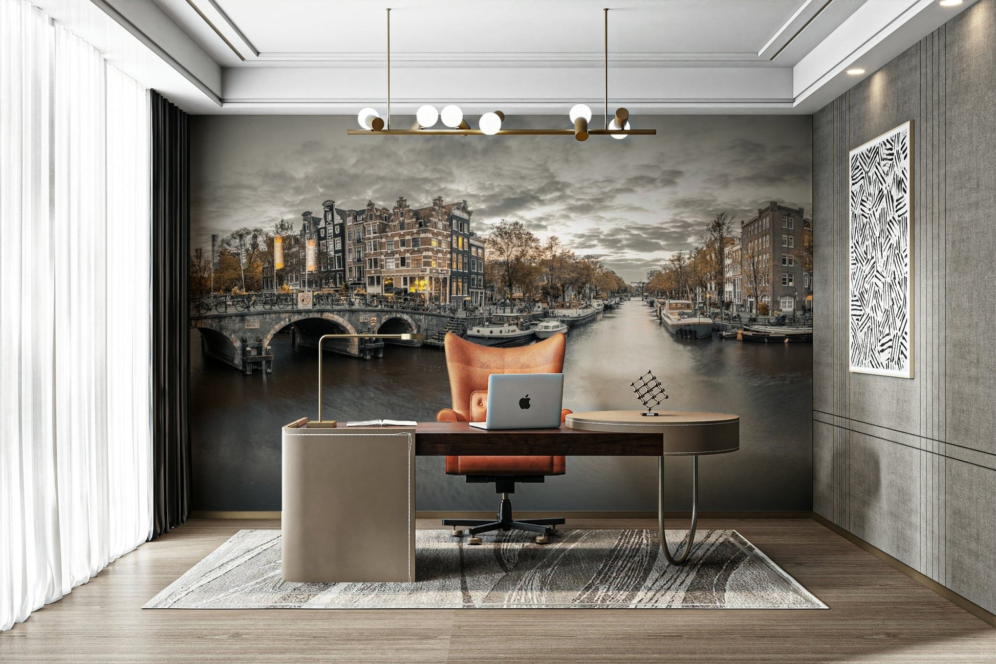 Amsterdam’s iconic canals illuminated at night