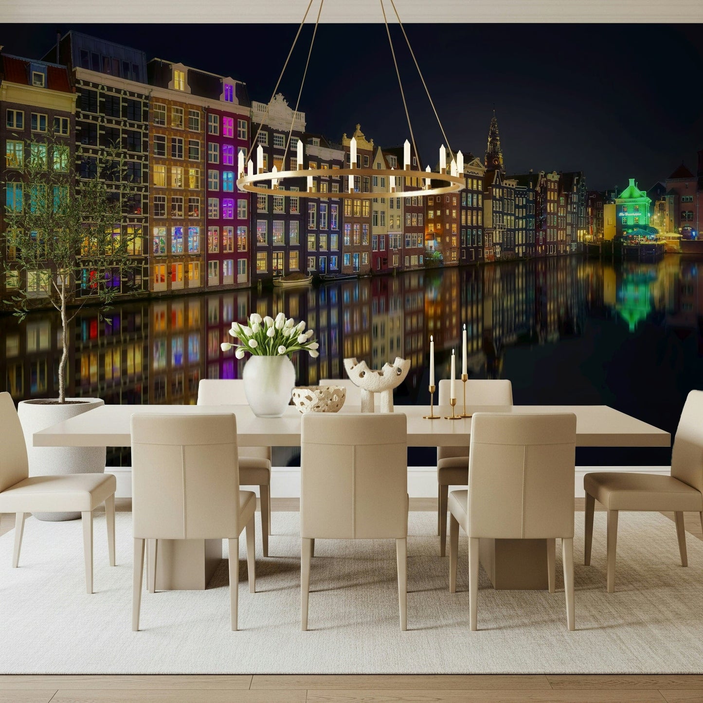 An artistic soft focus urban mural on minimalist wallpaper., GD5894