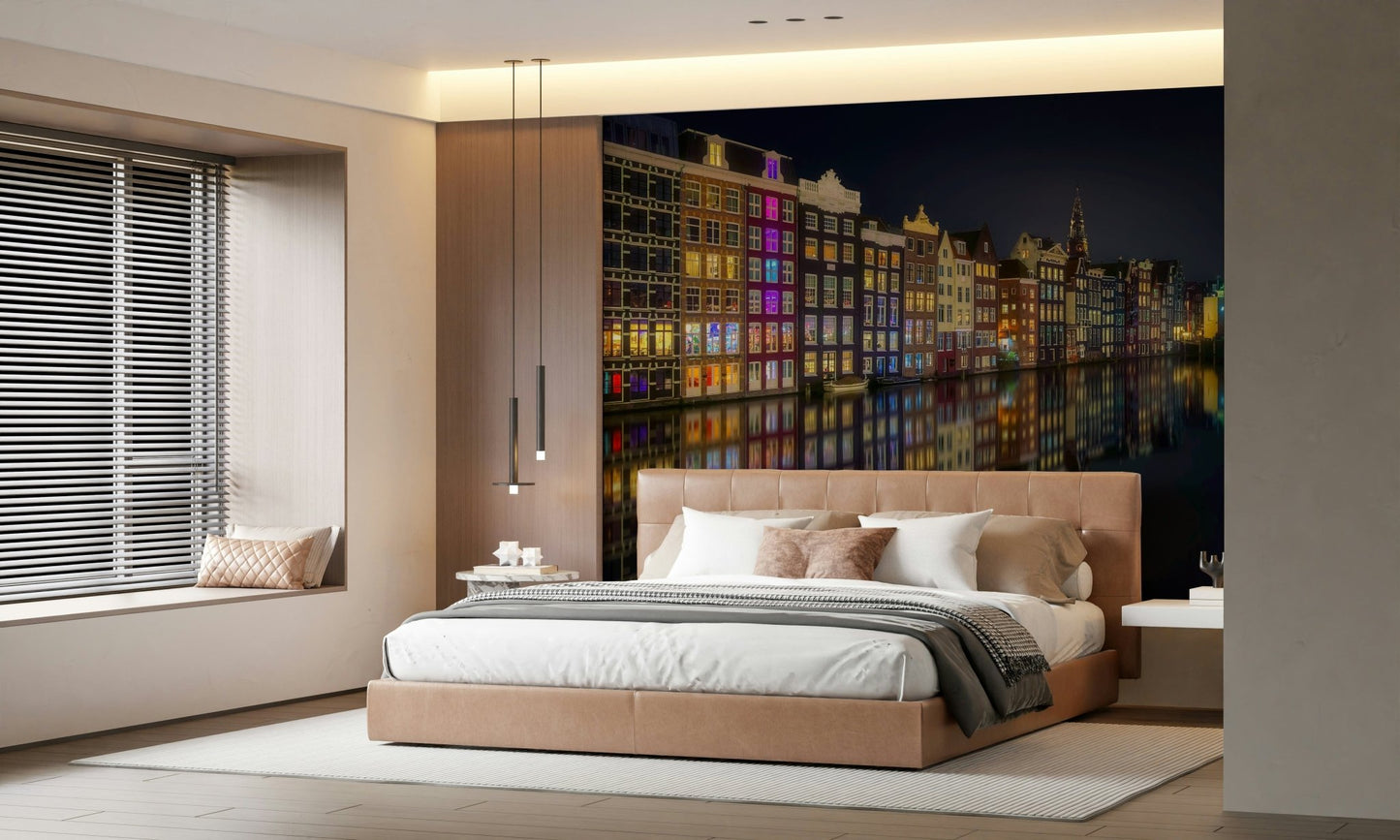 A peaceful modern abstract mural on decorative wallpaper., GD5894