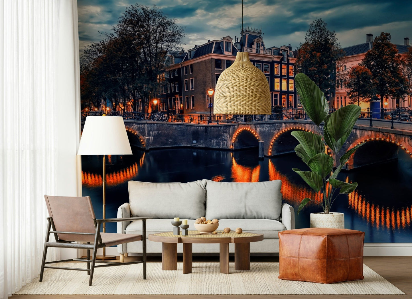 Historic Dutch architecture displayed in Amsterdam Nights wallpaper.