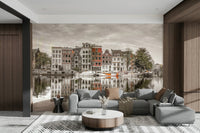 Vibrant facades mirrored.

