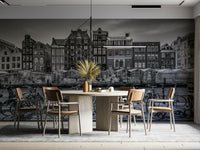 Peel-and-stick Amsterdam Singel Canal mural for easy decor

