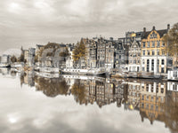 Artistic city vista wall mural showcasing iconic landmarks and clear reflections., GD2450