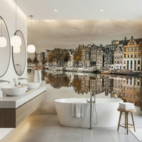 Amsterdam's Reflected Charm wall mural for a sophisticated feature wall., GD2452