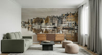 Symmetrical city view wallpaper showing calm water and ancient buildings., GD2452