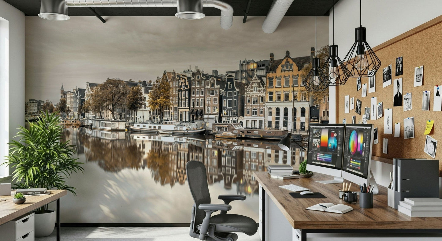 Classic urban scenery wallpaper with a warm and inviting spirit., GD2452