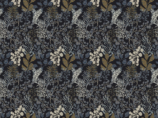 Midnight Botanical Gold Leaf Mural