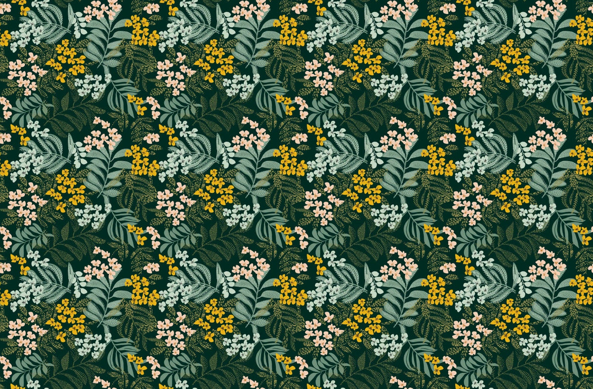 Whimsical Forest Flora Wallpaper in your room — zoomed