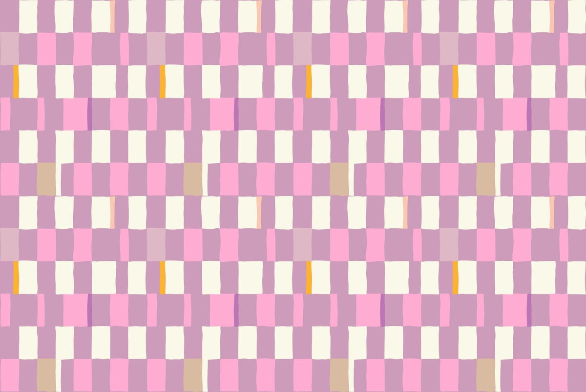 Chic Mosaic Checkerboard Wallpaper in your room — zoomed