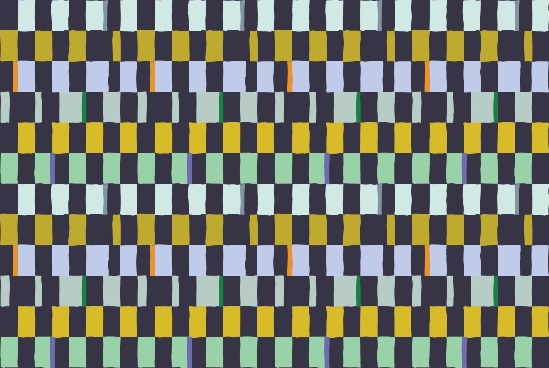 Colorful Bold Handdrawn Check Retro Wallpaper