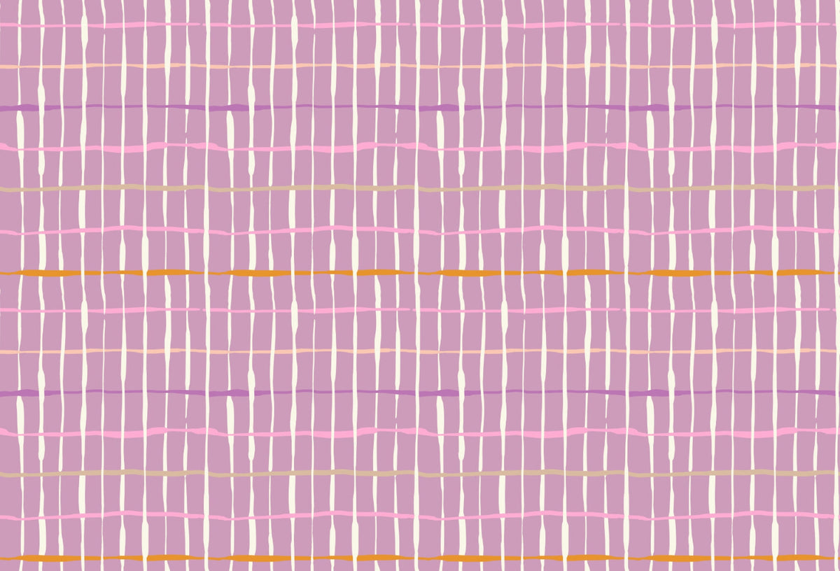 Purple Retro Handdrawn Lines Wallpaper in your room — zoomed