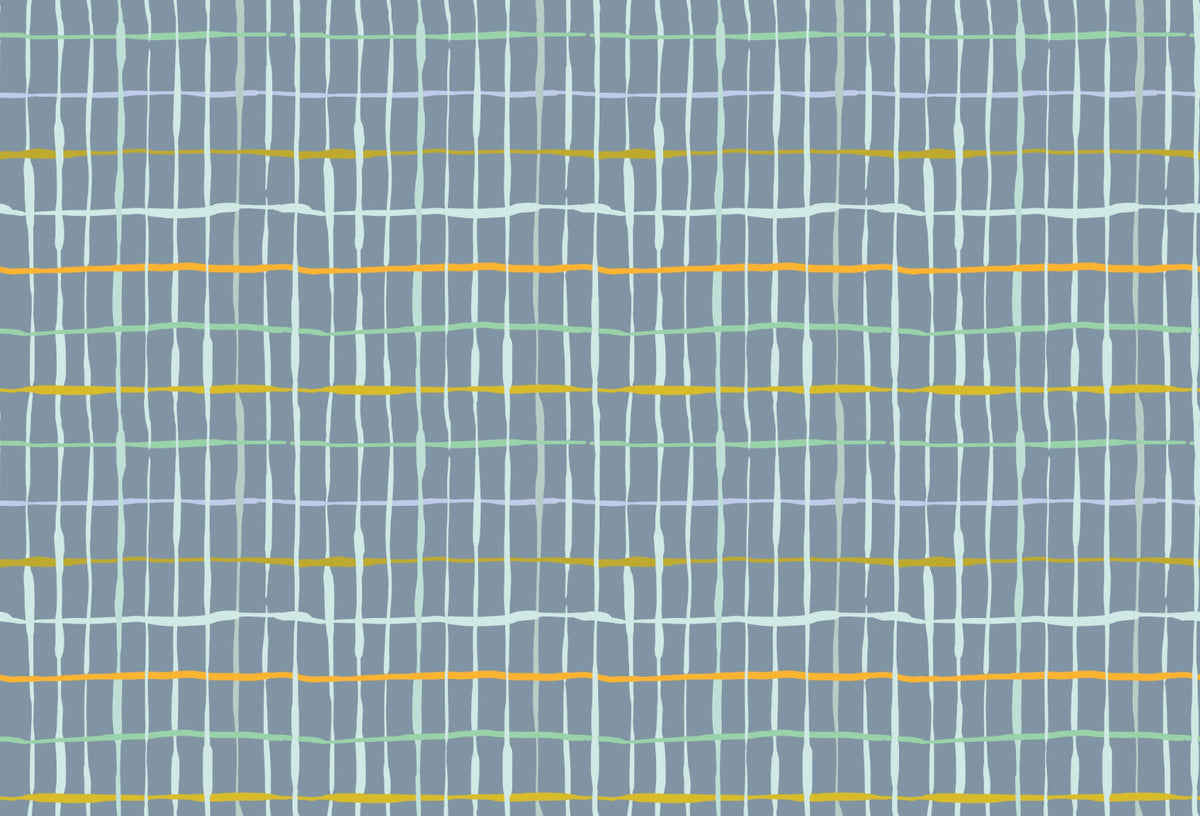 Slate Blue Handdrawn Lines Wallpaper in your room — zoomed