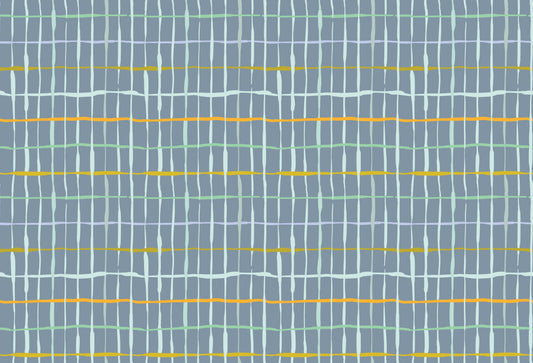 Slate Blue Handdrawn Lines Wallpaper