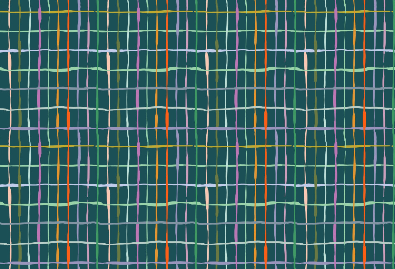 Dark Green Handdrawn Lines Wallpaper