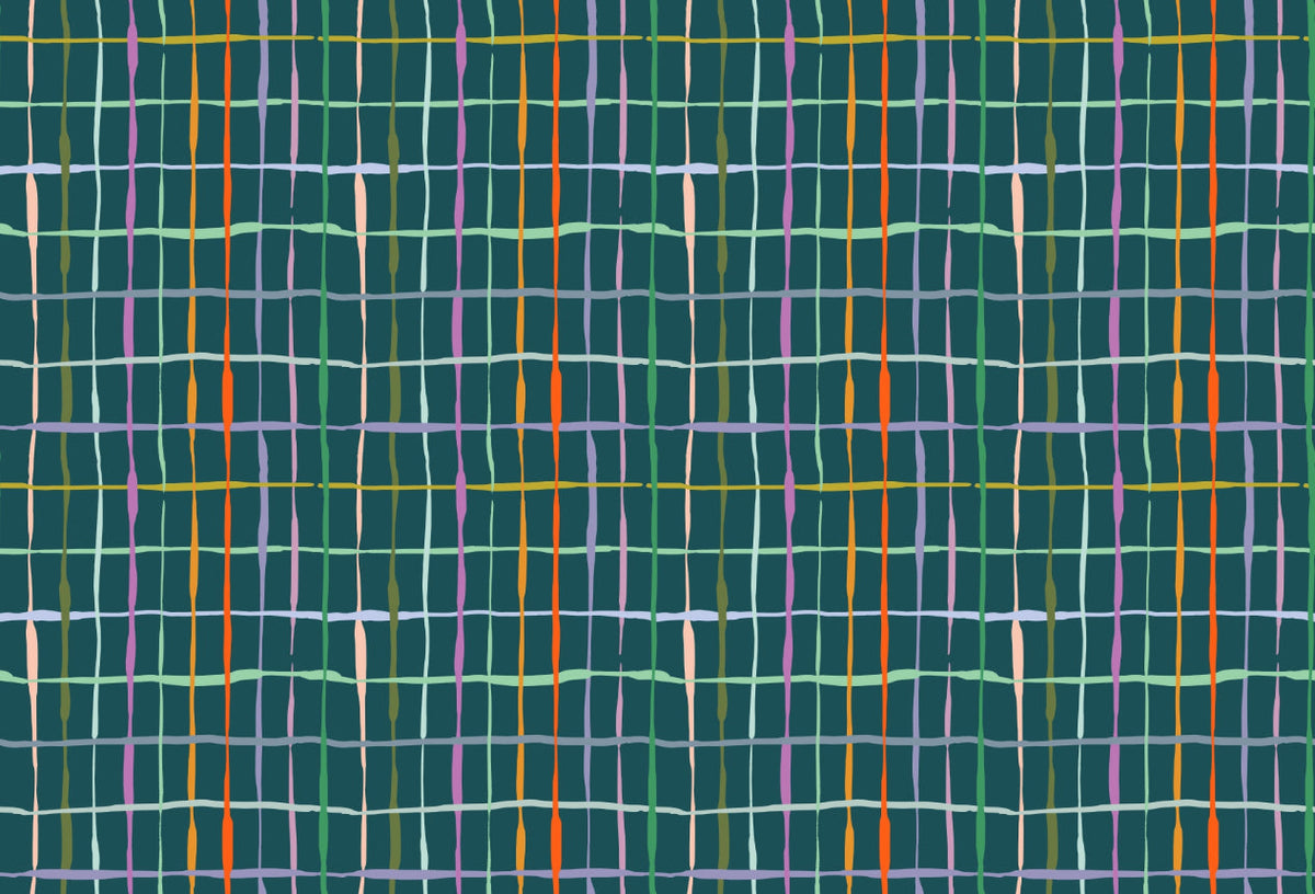 Dark Green Handdrawn Lines Wallpaper