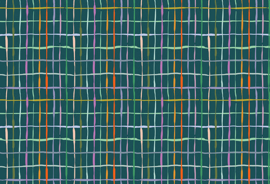 Dark Green Handdrawn Lines Wallpaper