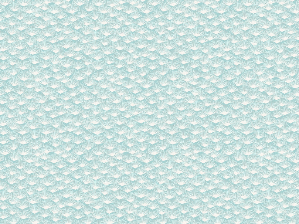 Abstract Aqua Fronds Wallpaper in your room — zoomed