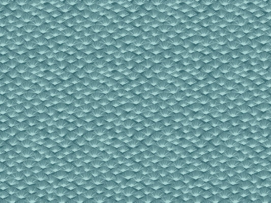 Abstract Palm Fans Teal Wallpaper