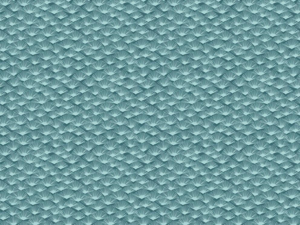 Abstract Palm Fans Teal Wallpaper in your room — zoomed