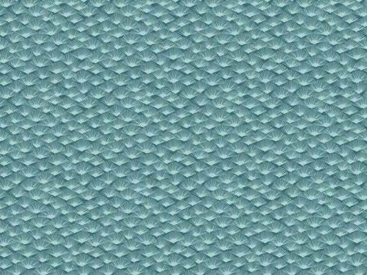 Abstract Palm Fans Teal Wallpaper