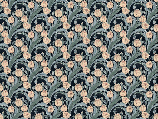 Victorian Cottage Nighty Garden Wallpaper