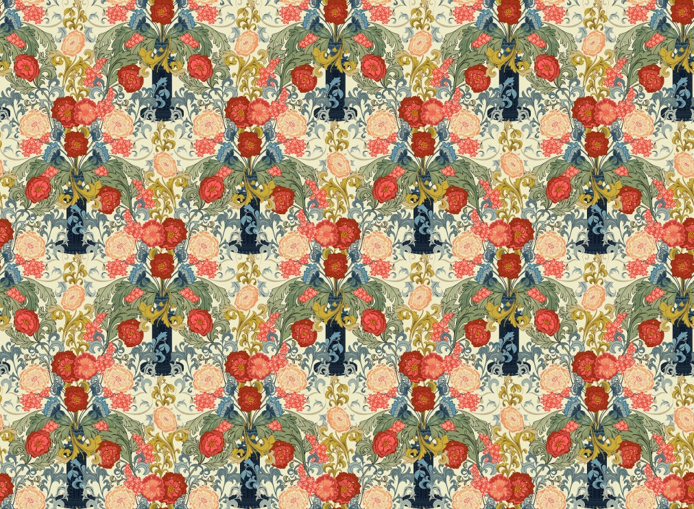 heritage rose flower garden wallpaper in your room — zoomed