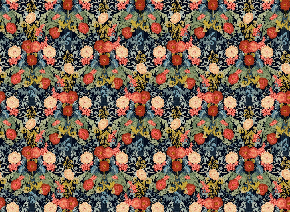 Rose Mosaic Flowers Wallpaper