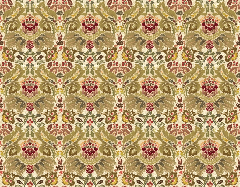 Secure Victorian Flower Damask Wallpaper in your room — zoomed