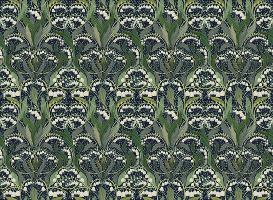 Victorian Valley Green Wallpaper