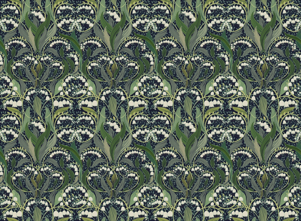 Victorian Valley Green Wallpaper