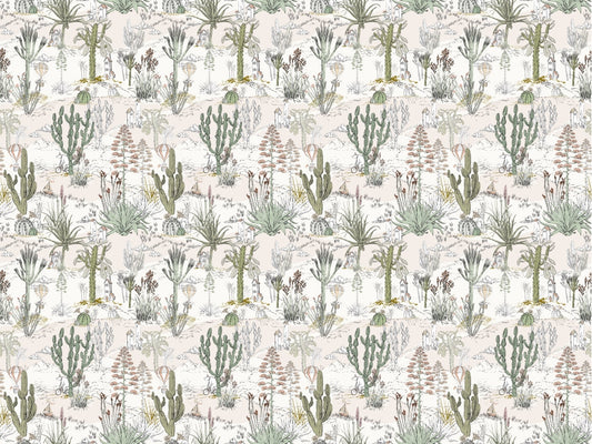 whimsical cactus landscape wallpaper