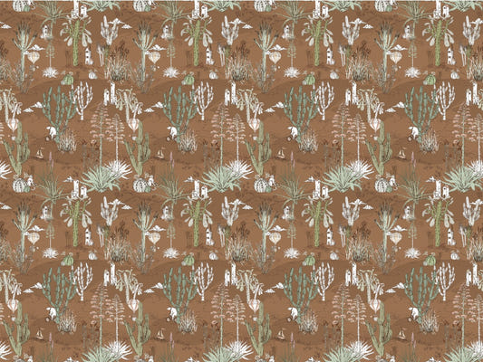 cactus landscape brown wallpaper