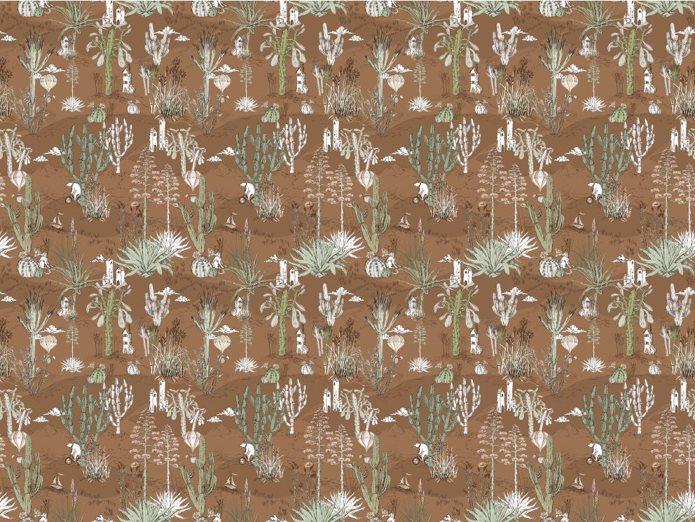 cactus landscape brown wallpaper in your room — zoomed