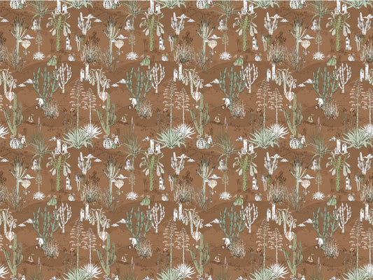 cactus landscape brown wallpaper
