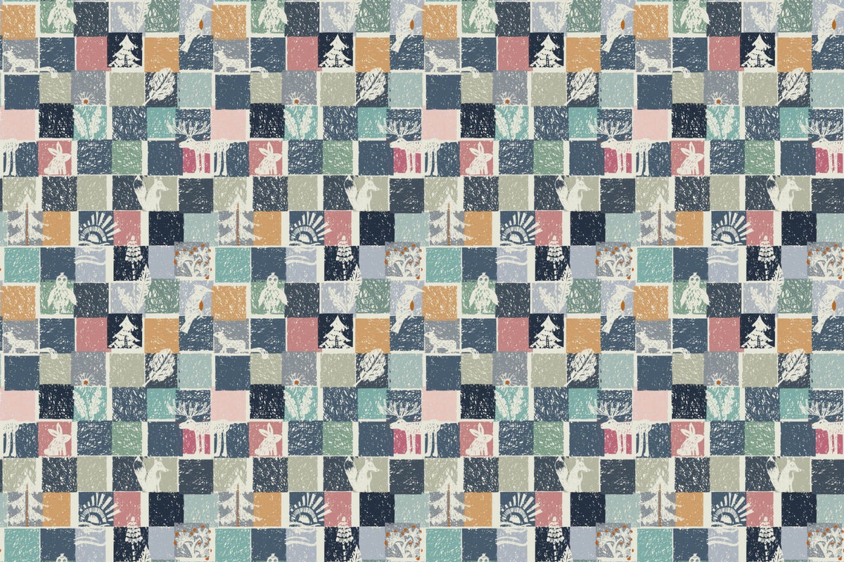 Forest Fauna Mosaic Wallpaper