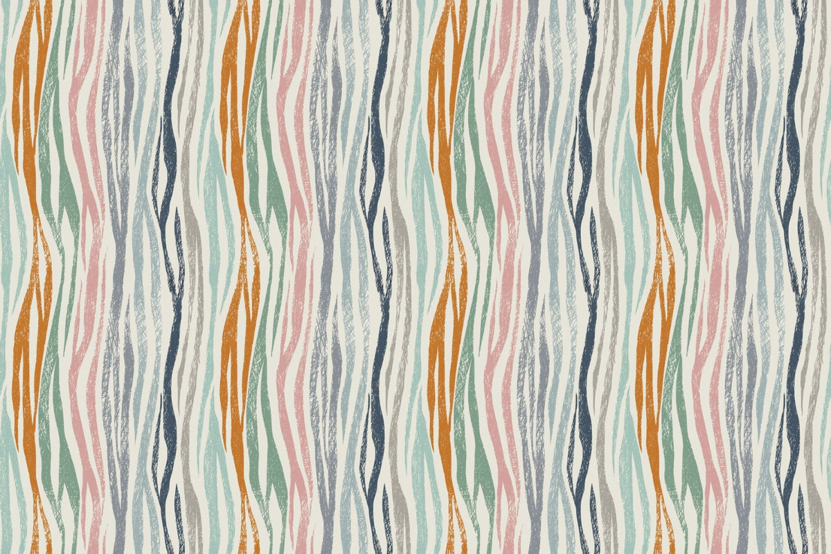 Scribbled Serenity Wallpaper Mural in your room — zoomed