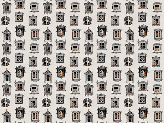 Charming feline-themed vintage wallpaper