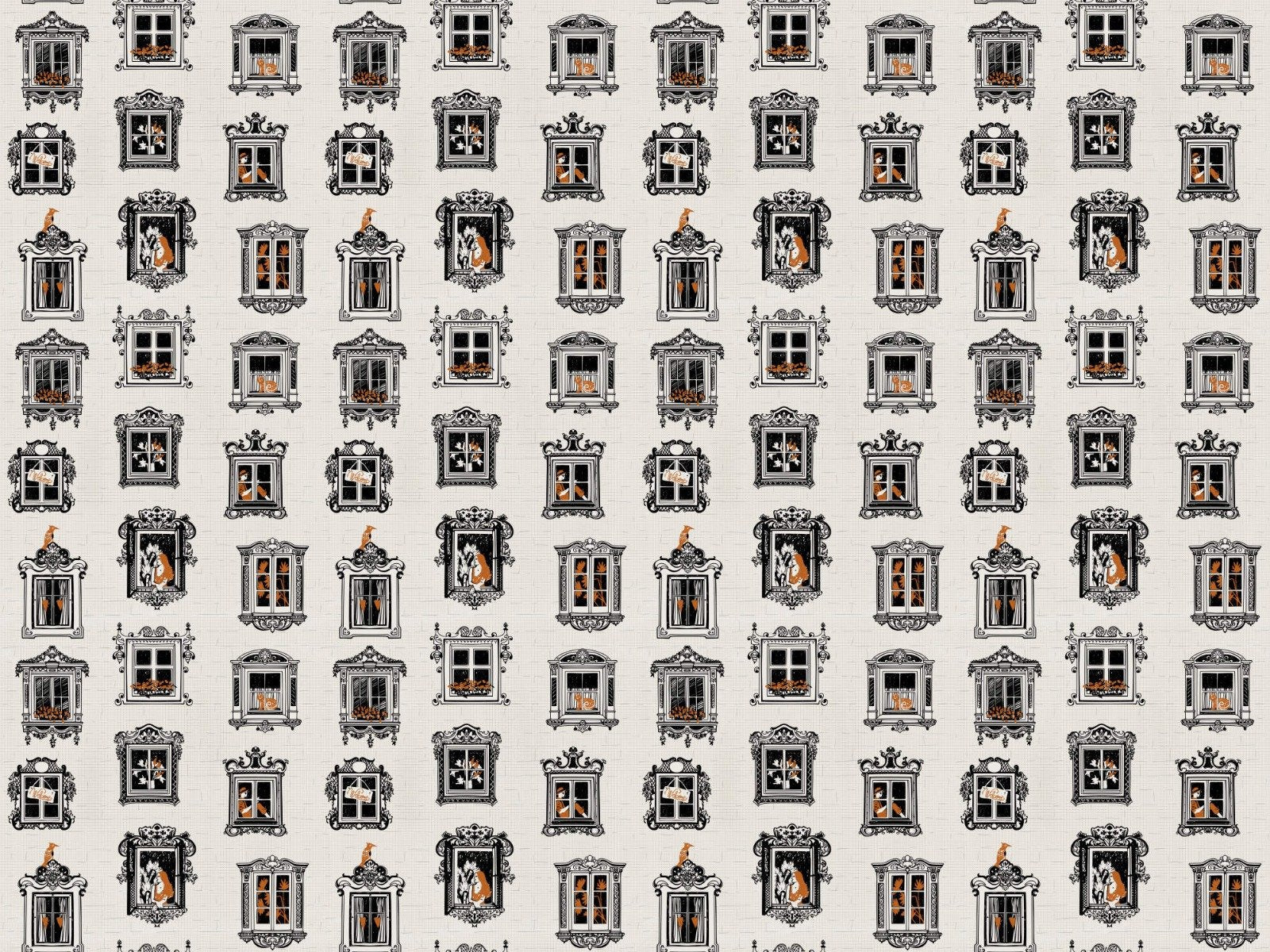 Charming feline-themed vintage wallpaper