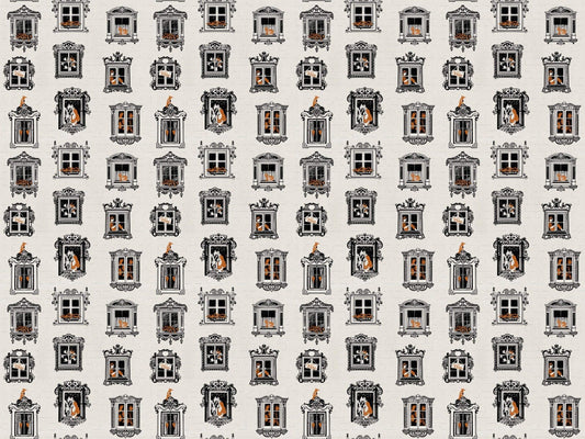 Charming feline-themed vintage wallpaper