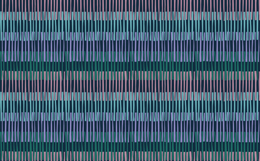 Midnight Rhythmic Striped Wallpaper